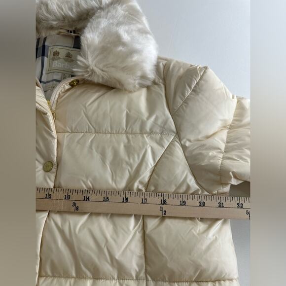 NWT Barbour Jacket Coat Fortmartine Quilt Fur Cream Size 14 - Picture 3 of 10